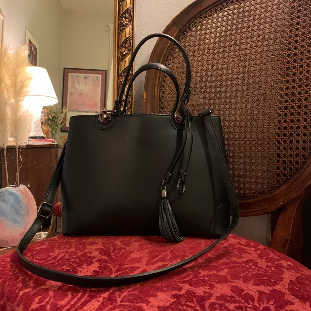 Cielo Celeste Black Genuine Italian Leather Purse